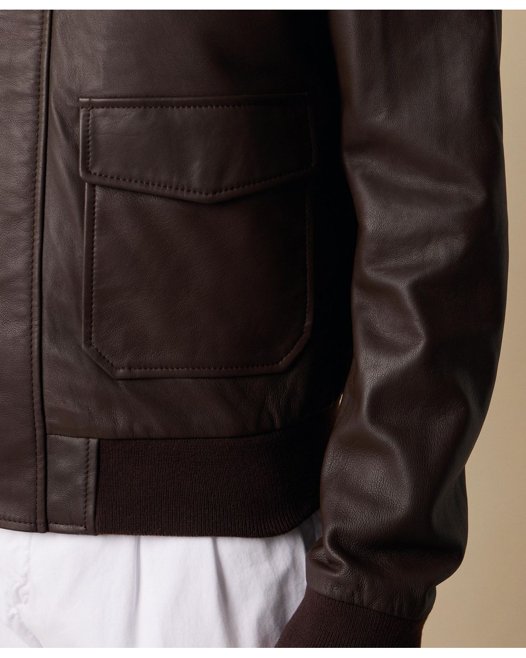 Brooks Brothers Gray Leather Jacket for men