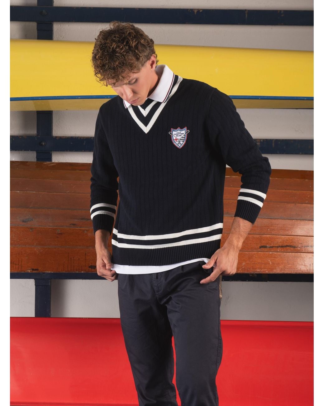 Jersey De Algodón Acanalado Brooks Brothers de hombre de color Blue