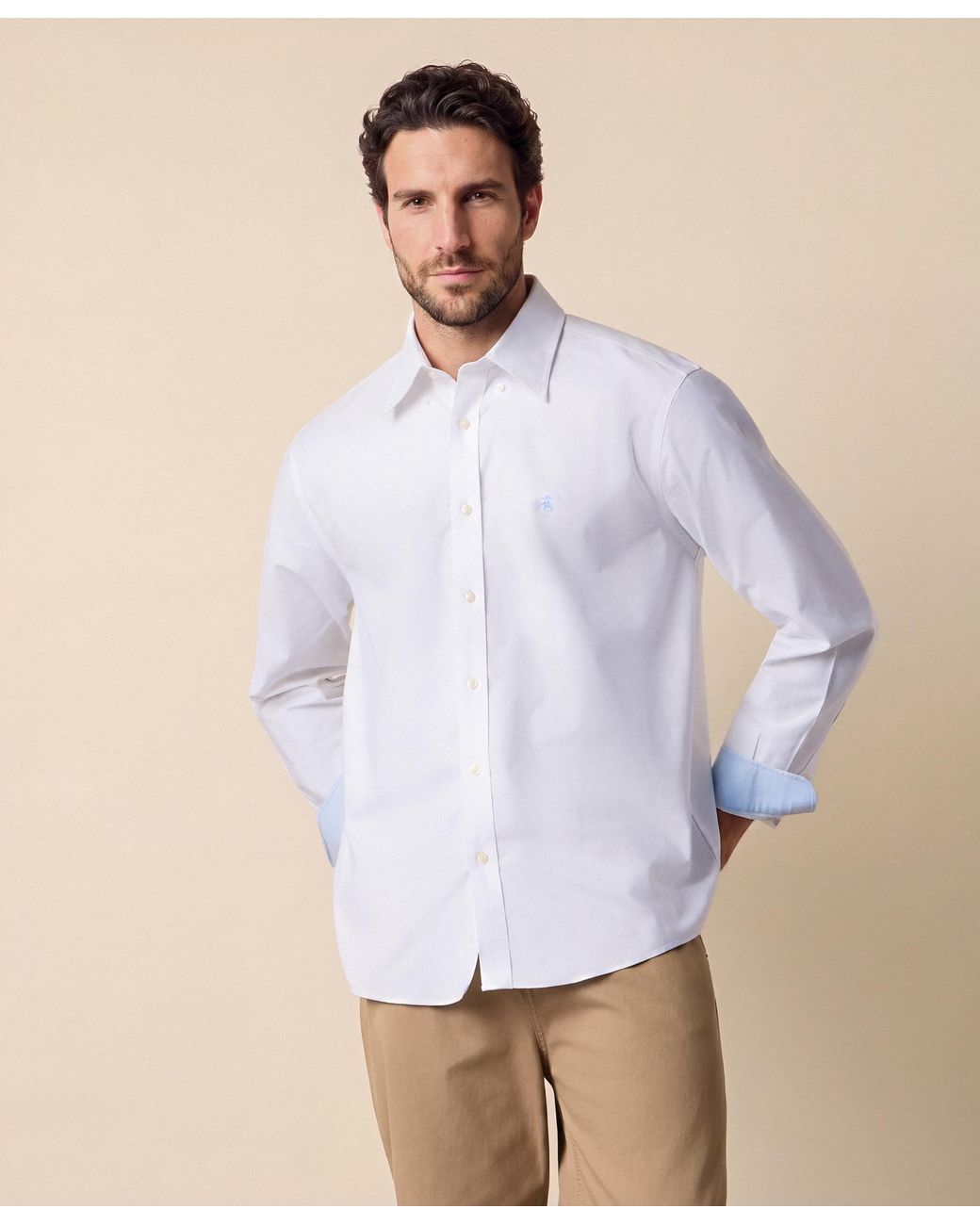 Brooks Brothers White Regular Fit Oxford Non-Iron Button Down Shirt for men