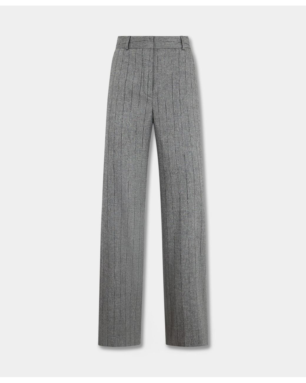 Brooks Brothers Gray Straight Fit Pinstripe Trousers