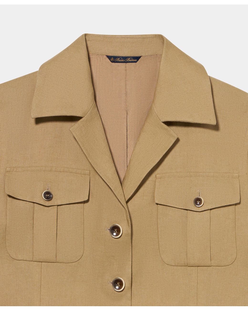 Brooks Brothers Natural Belted Linen Safari Jacket