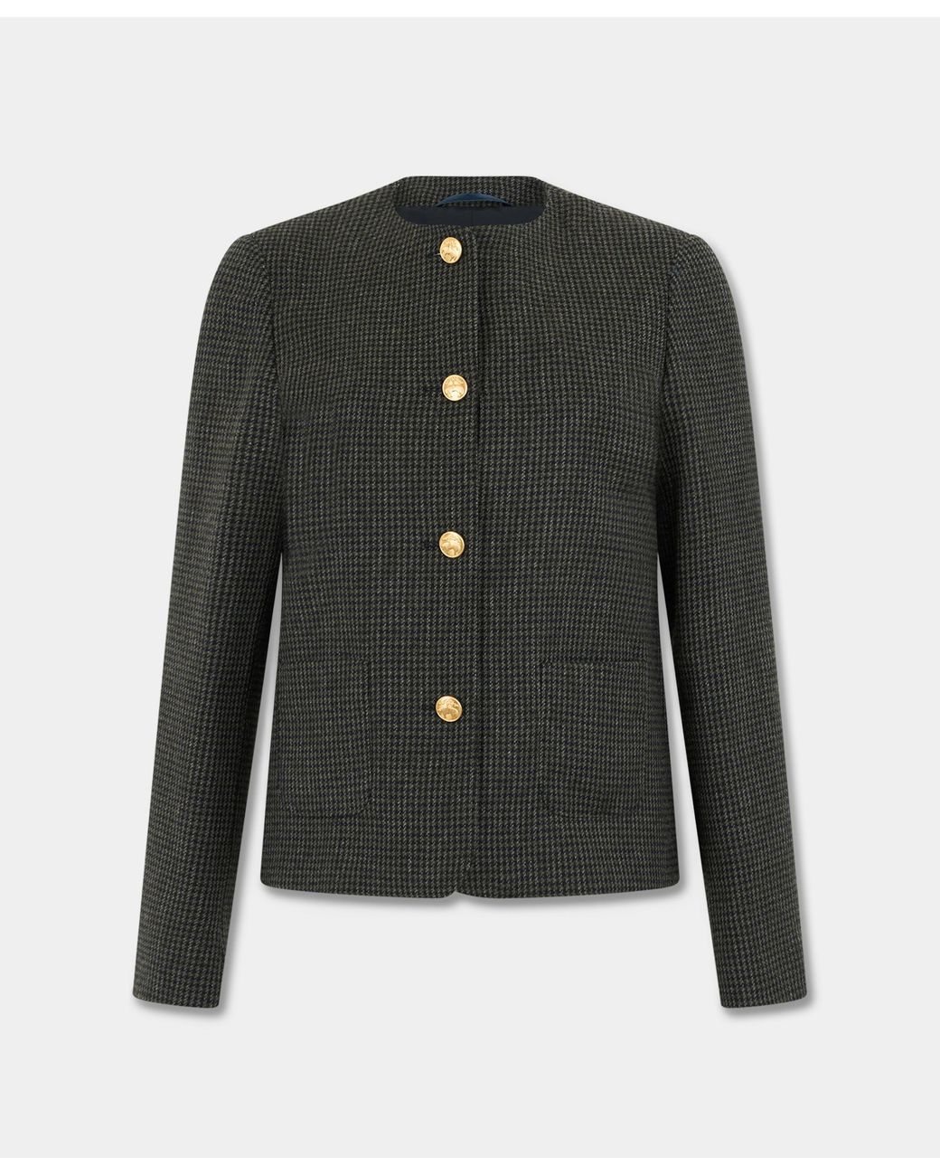 Brooks Brothers Black Pied De Poule Jacket With Buttons