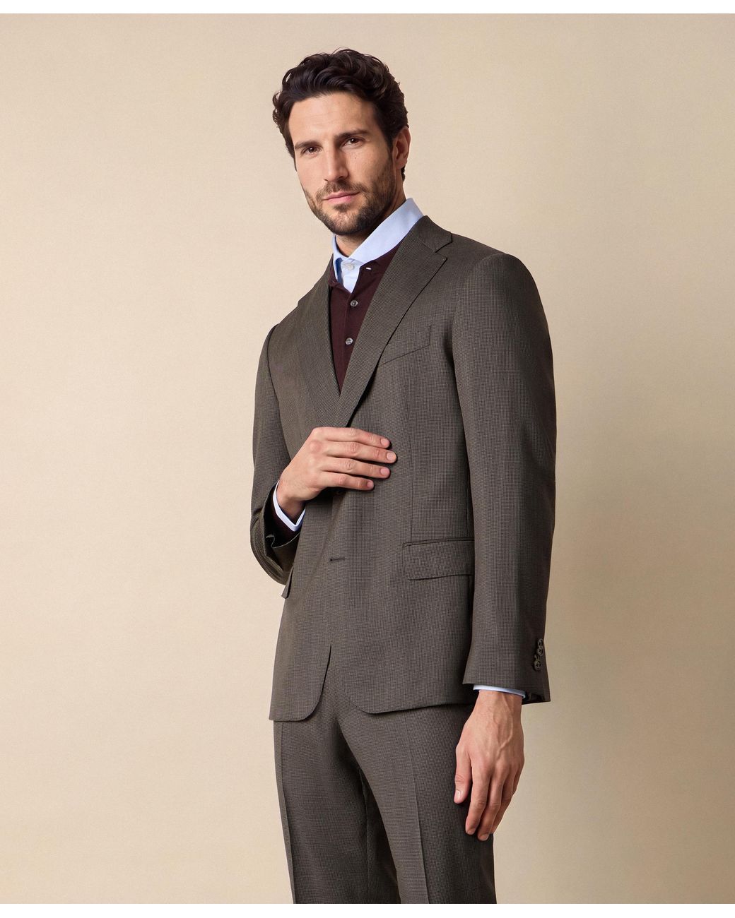 Brooks Brothers Gray Pied De Poule Suit for men
