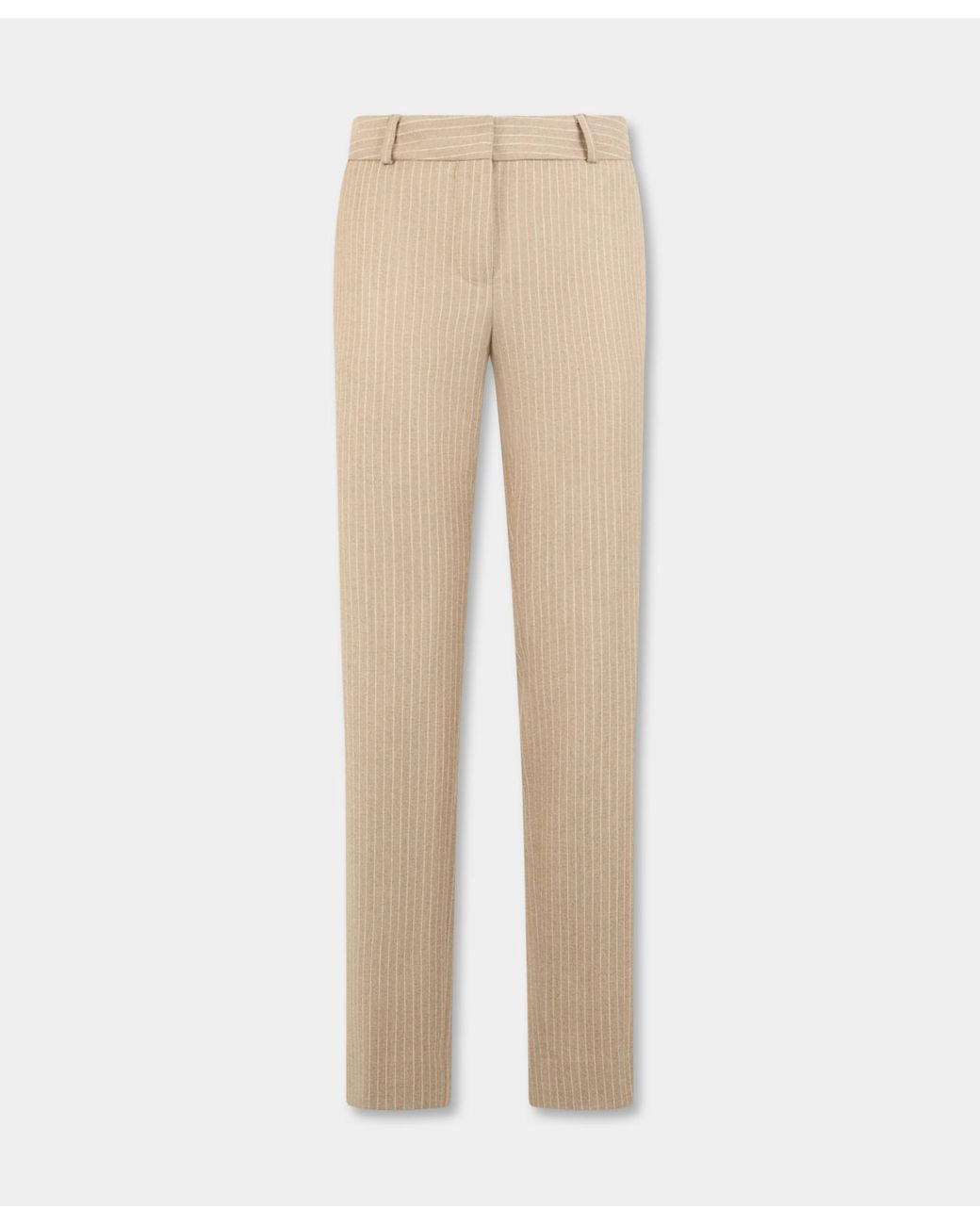 Brooks Brothers Natural Pinstripe Cigarette Fit Virgin Wool Trousers