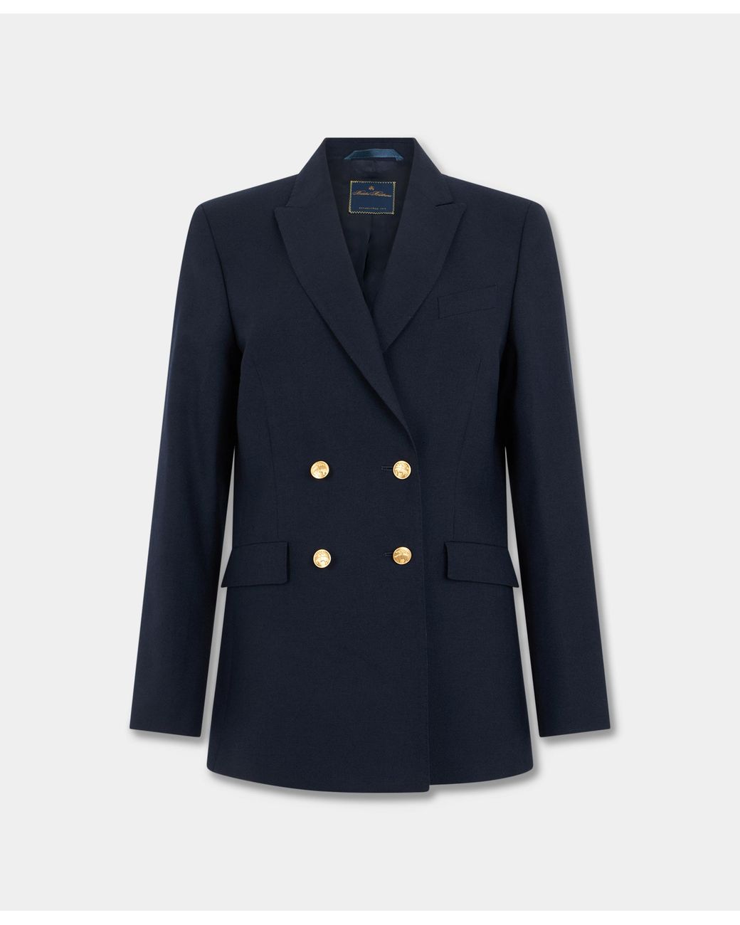 Brooks Brothers Blue Double Breasted Hopsack Blazer With Buttons