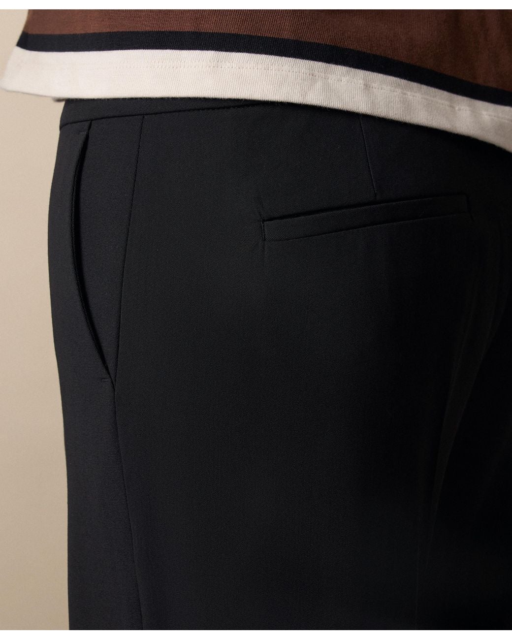 Brooks Brothers Black Wide-Leg Virgin Wool Pants
