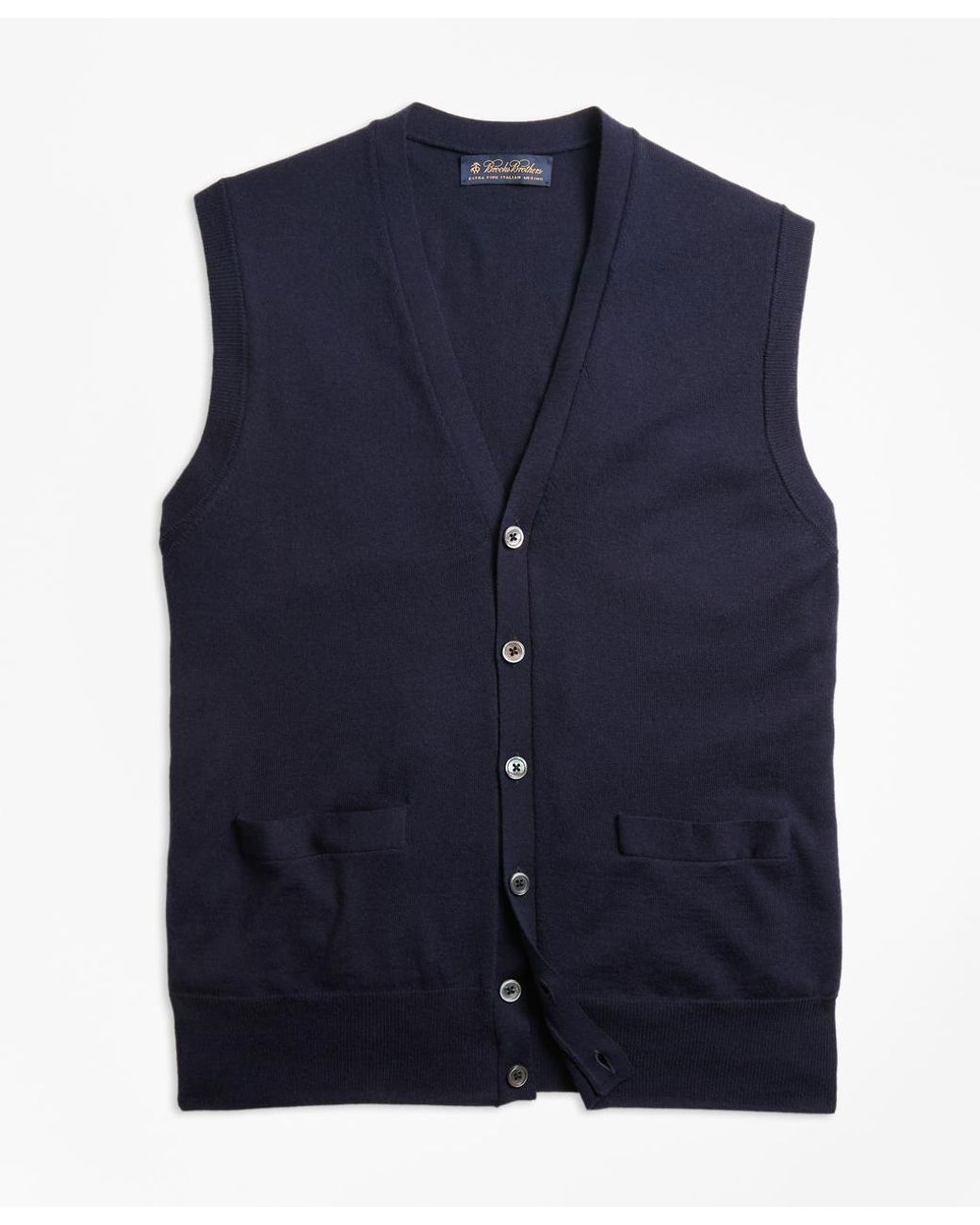 Brooks Brothers Brookstechtm Merino Wool Button-front Vest in Navy ...