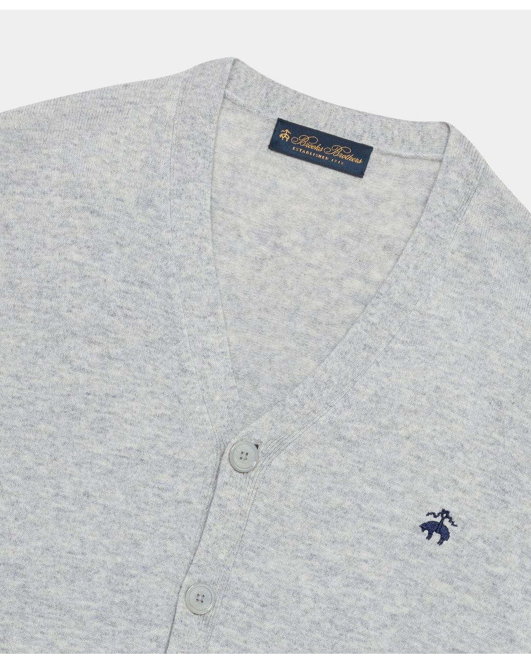 Brooks Brothers Gray Cardigan With Logo for men