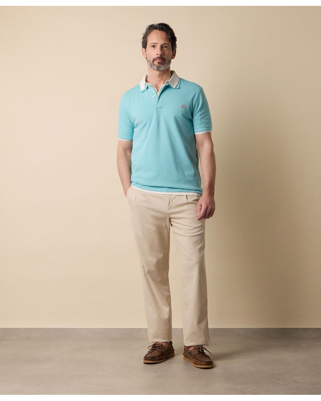 Brooks Brothers Blue Cotton Piqué Polo for men
