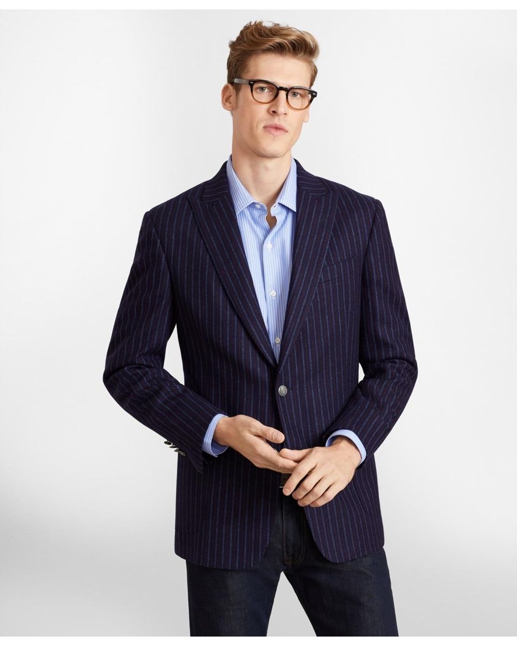 Jigsaw Stretch Wool Two Button Jacket Mens New Blue Navy