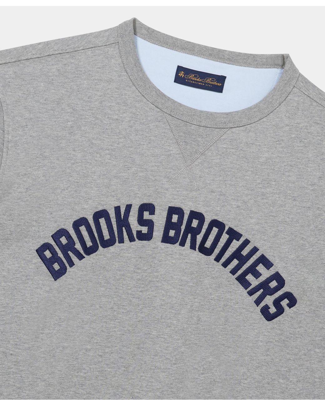 Brooks Brothers Gray Cotton Sweatshirt With Extended Logo Print for men