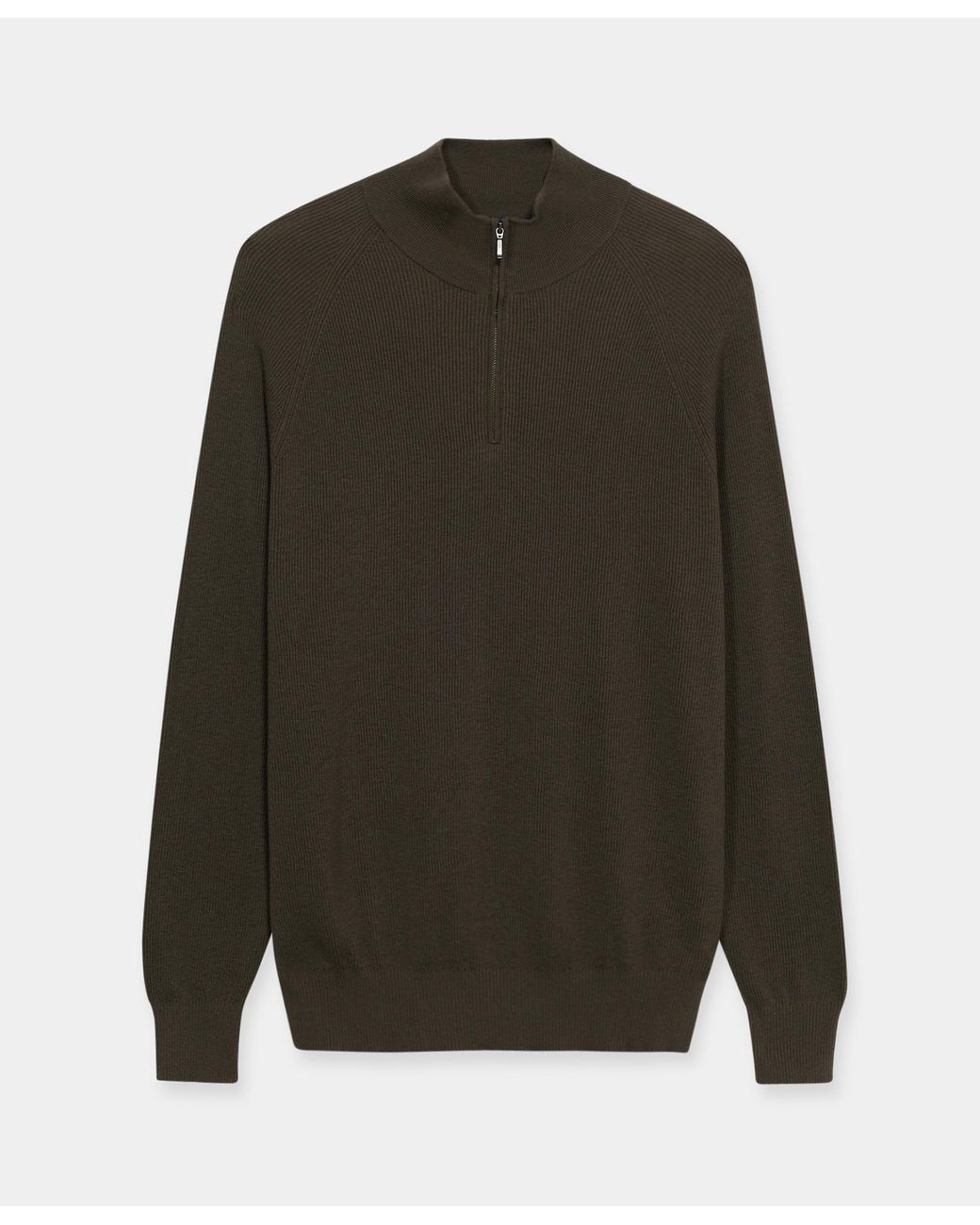 Brooks Brothers Green Half-Zip English Rib Cotton-Cashmere Sweater for men