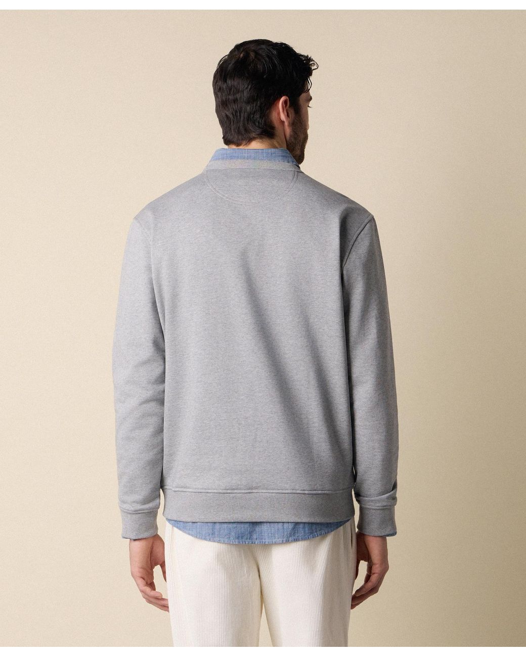 Brooks Brothers Gray Cotton Sweatshirt With Extended Logo Print for men