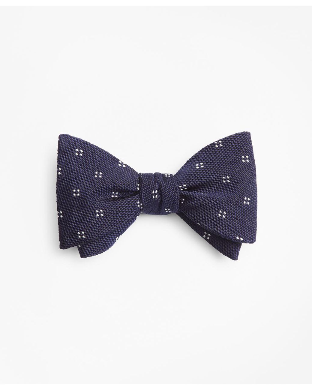 Brooks Brothers Silk Square Dot Flower Bow Tie in Navy (Blue) for Men