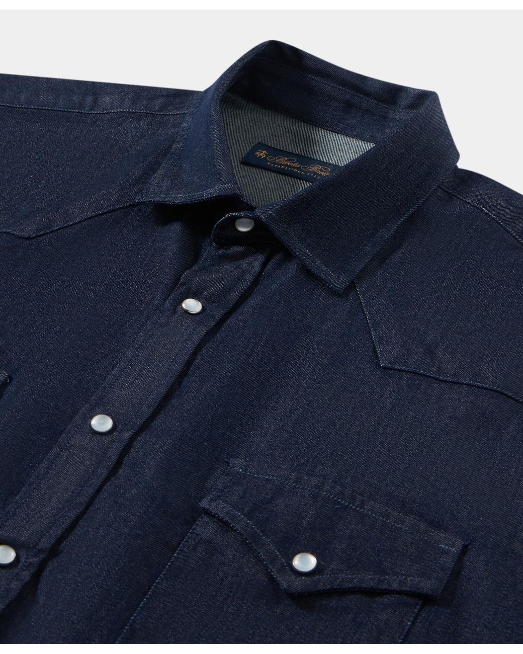 Brooks Brothers Blue Slim Fit Denim Western Shirt for men