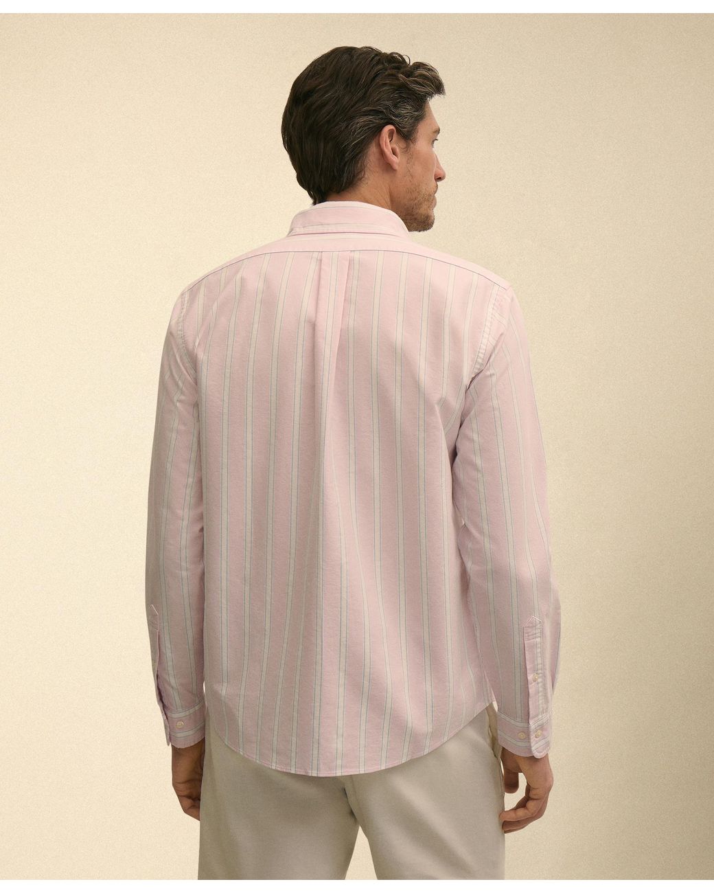 Brooks Brothers Natural Regular Fit Oxford Friday Shirt With Button Down Collar for men