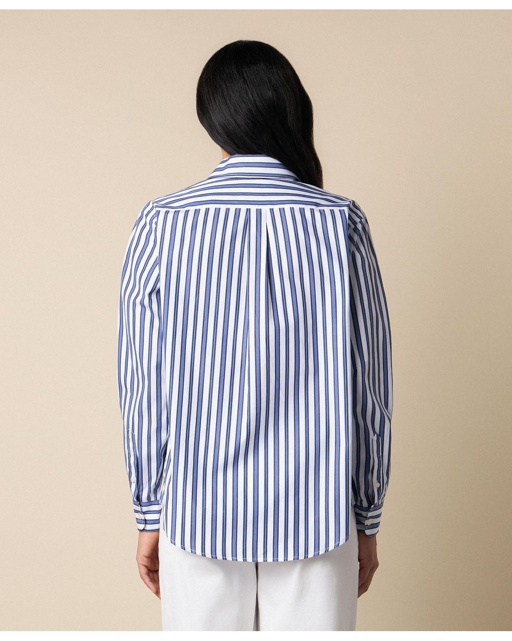 Brooks Brothers Blue Relaxed Striped Cotton Shirt