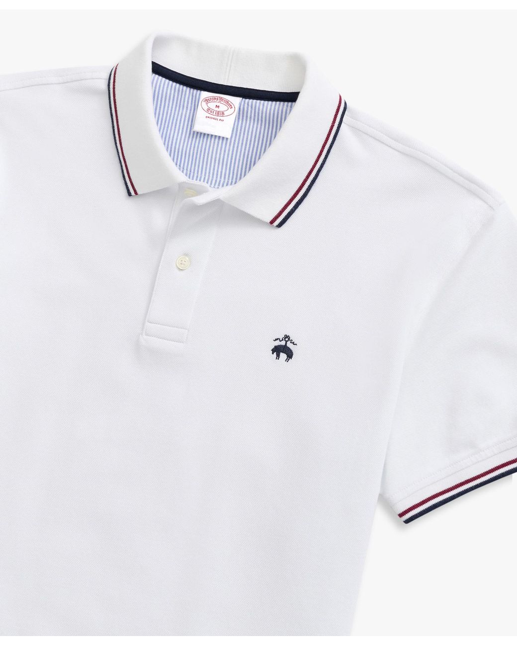 Brooks Brothers White Golden Fleece Stretch Cotton Pique Tennis Polo for men