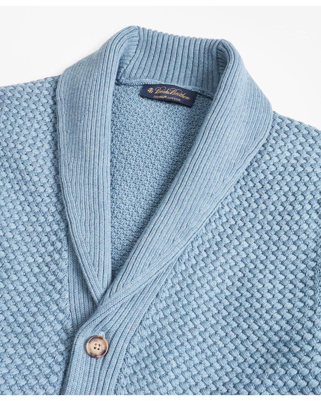 PAUL JONES Mens Knitted Cardigan Sweater Shawl Lapel Long Sleeve Cable Pattern