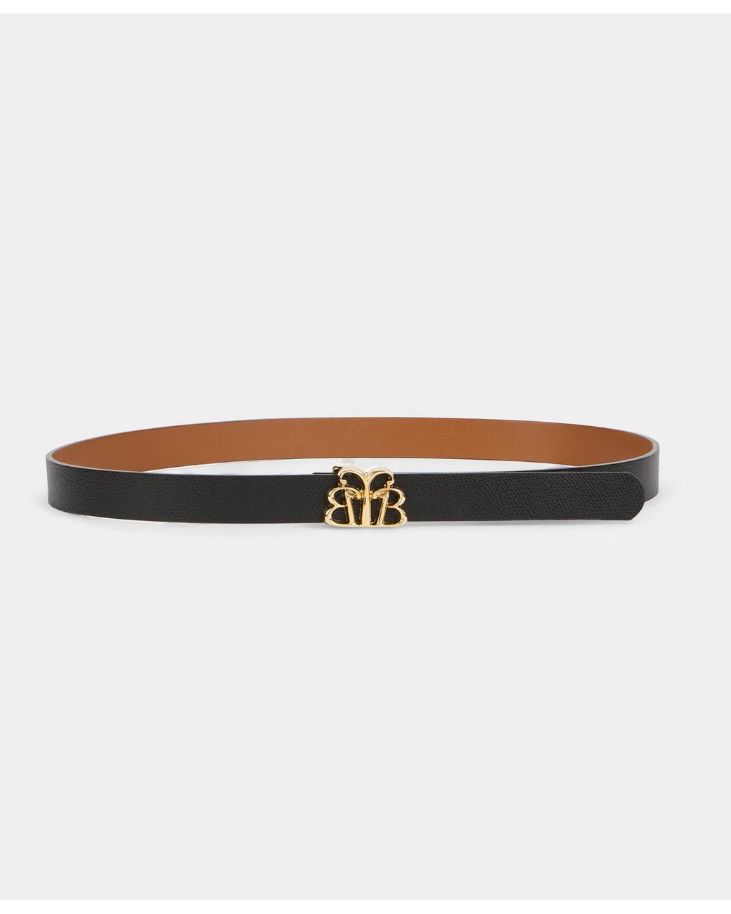 Brooks Brothers White Reversible Bovine Leather Belt With Logo