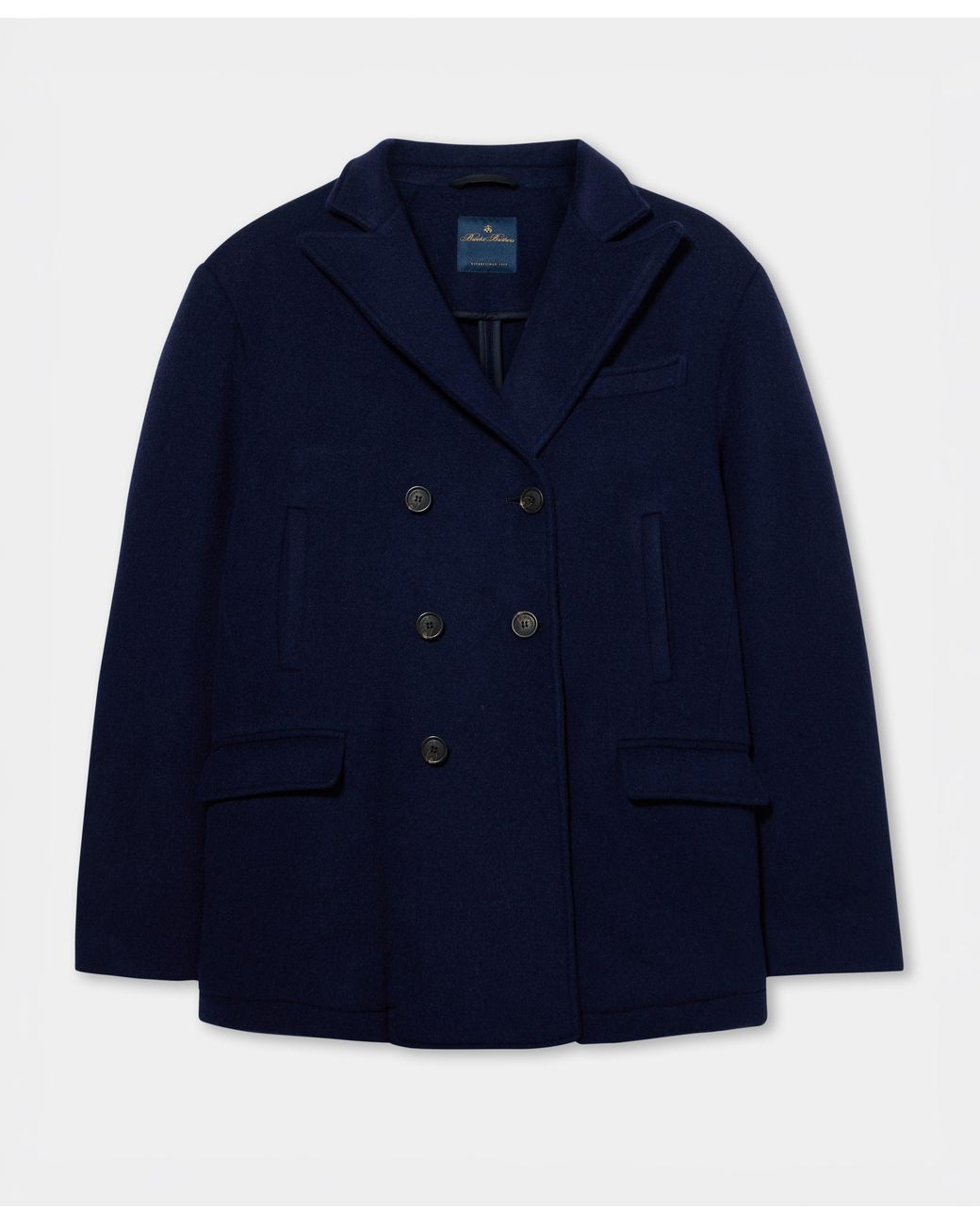 Brooks Brothers Blue Double Breasted Peacoat for men