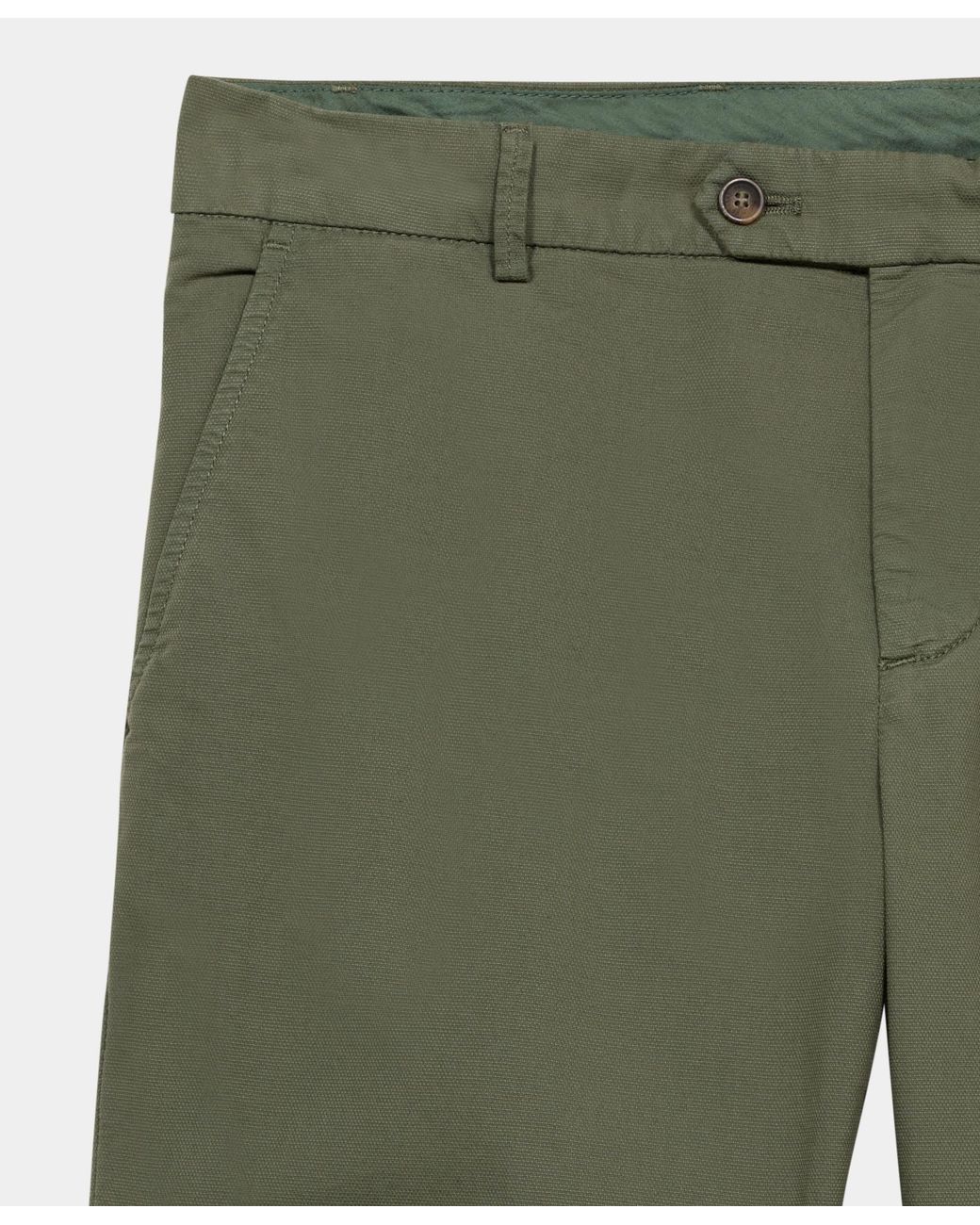 Brooks Brothers Green Stretch Cotton Micro-Pattern Chino for men