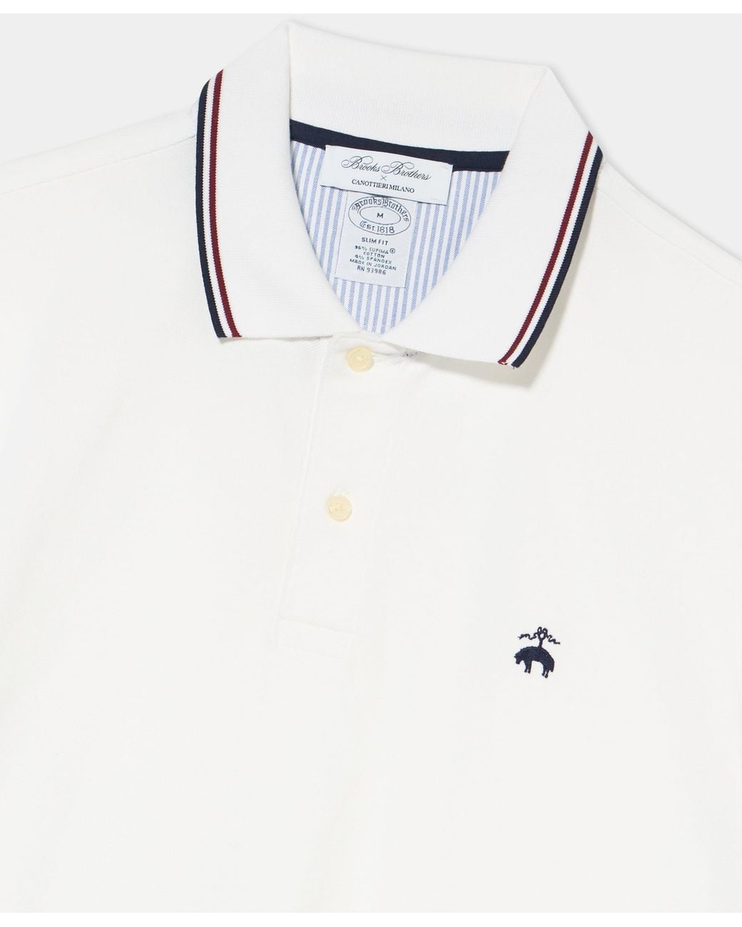 Brooks Brothers White Supima Cotton Piqué Polo for men