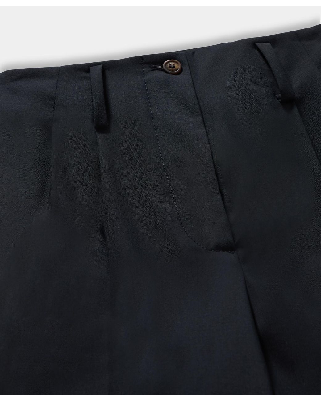 Brooks Brothers Blue Wool Blend Stretch Pleated Trousers