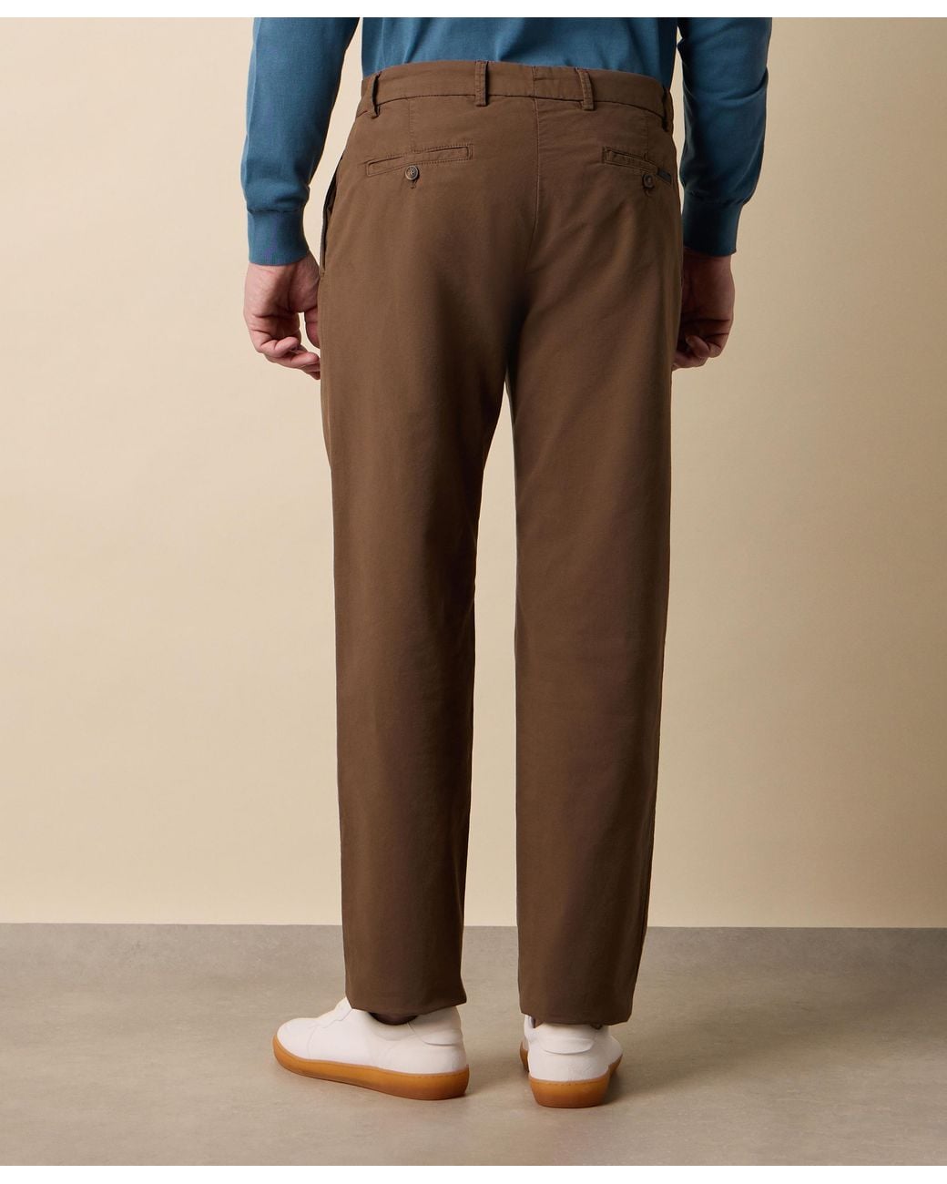 Brooks Brothers Brown Stretch Cotton Micro-Pattern Chino for men