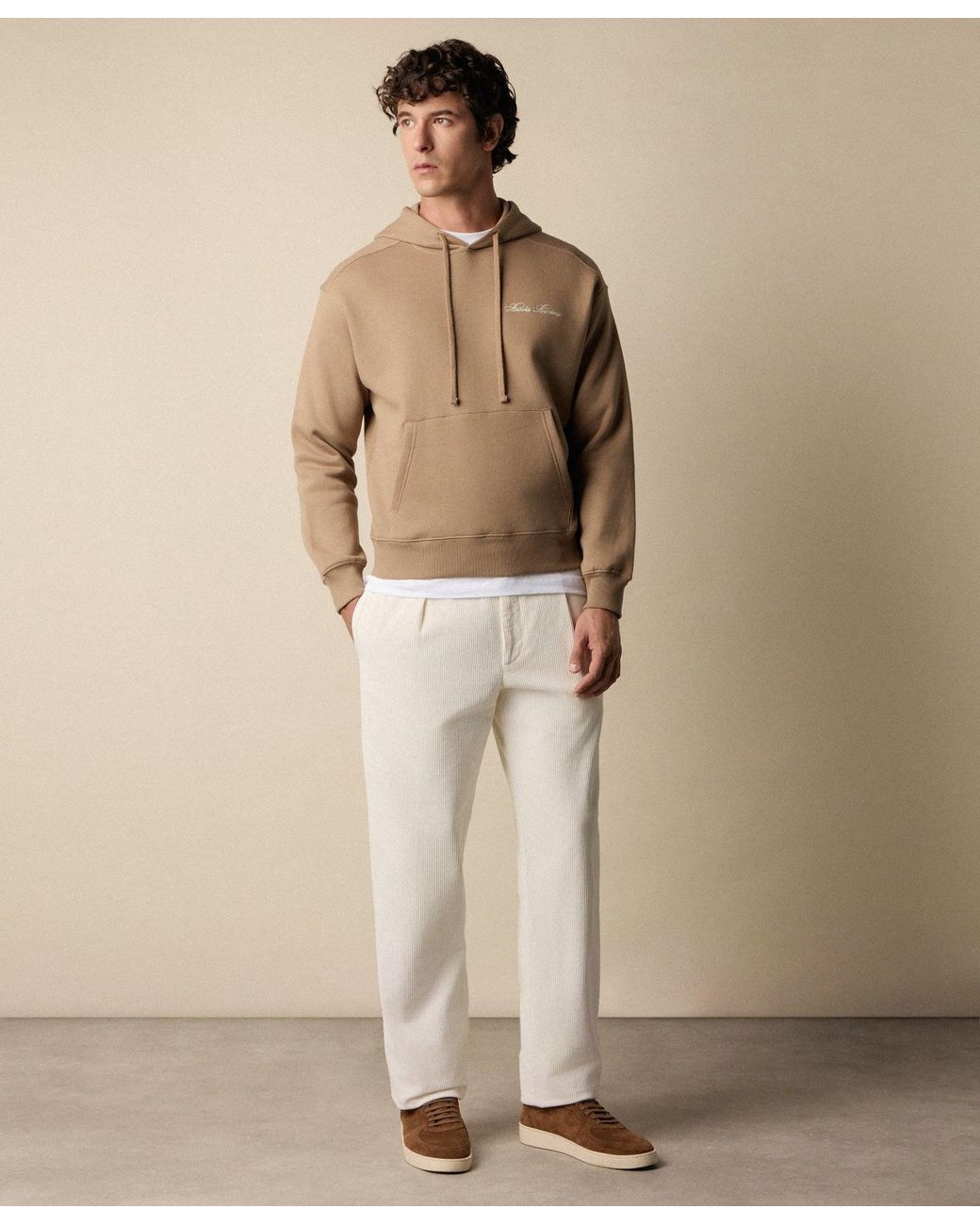 Brooks Brothers Natural Cotton Hoodie With Embroidered Logo for men