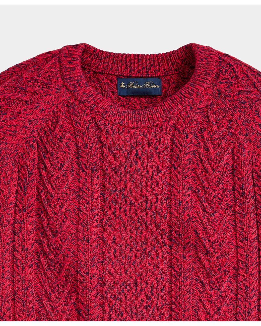 Brooks Brothers Red Twist Fisherman Crewneck Sweater for men
