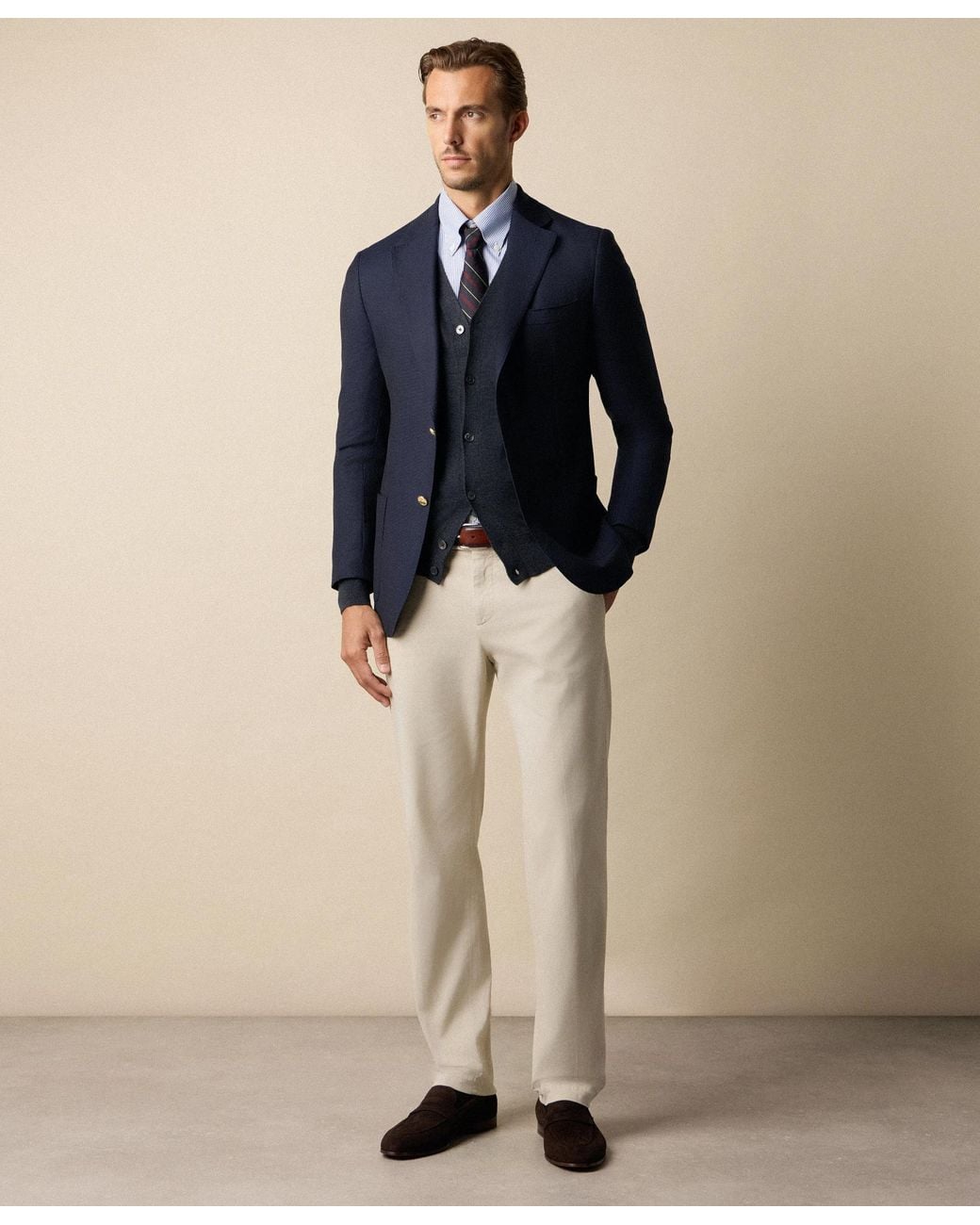 Brooks Brothers Blue Regular Fit Non-Iron Oxford Pinpoint Stretch Supima Shirt With Button Down Collar for men