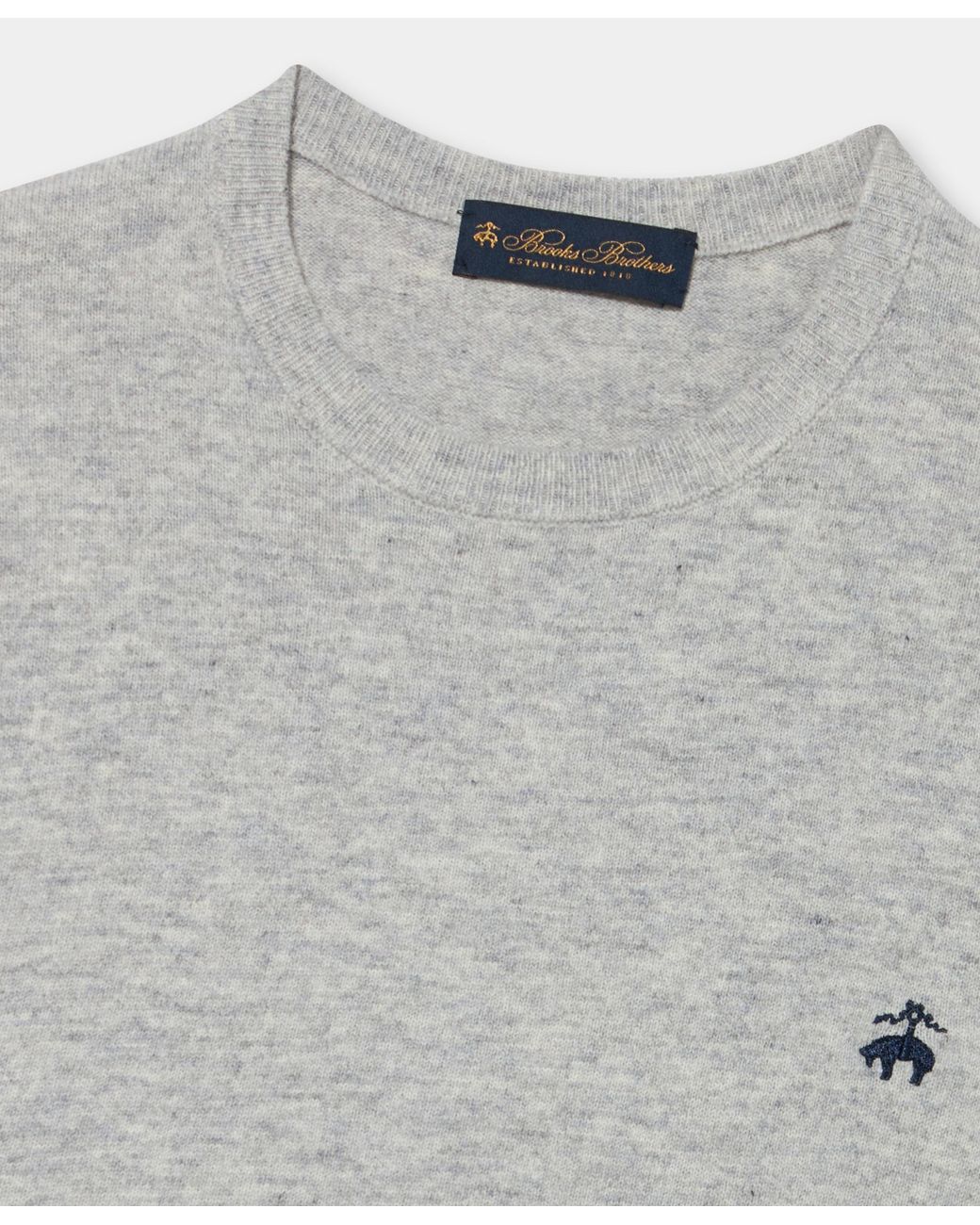 Brooks Brothers Gray Crewneck Sweater With Logo for men