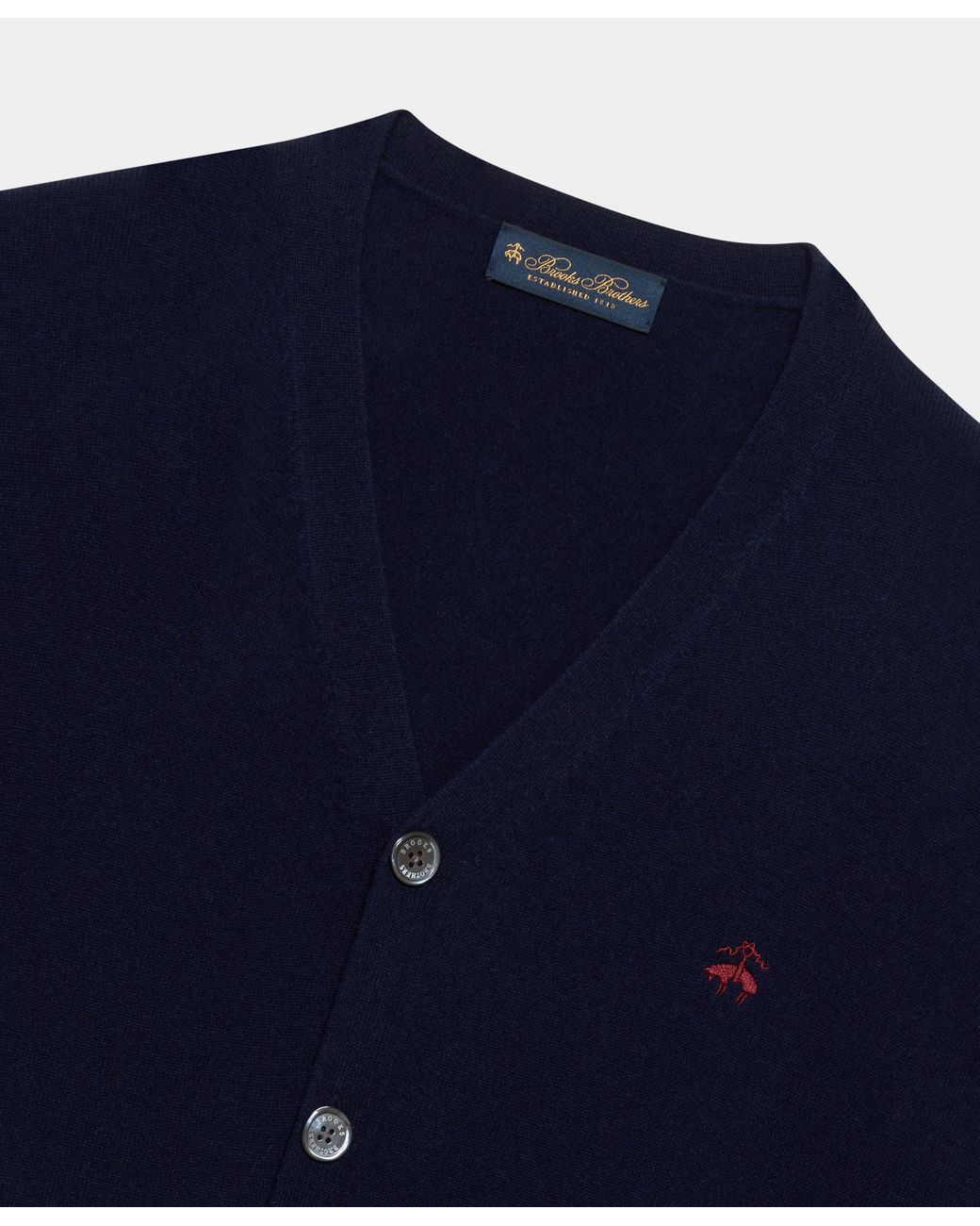 Brooks Brothers Blue Cardigan With Logo for men