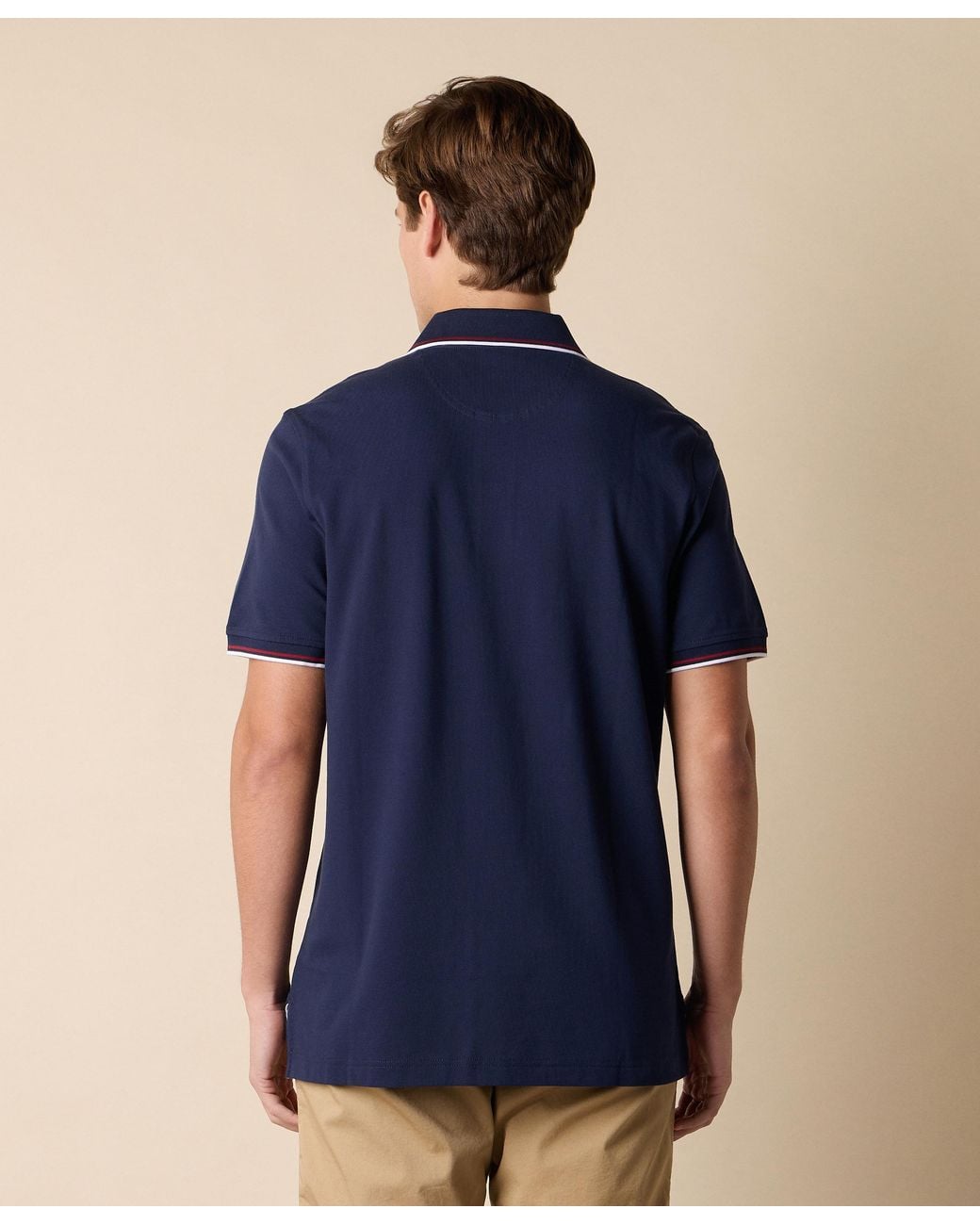 Brooks Brothers Blue Golden Fleece Stretch Cotton Pique Tennis Polo for men