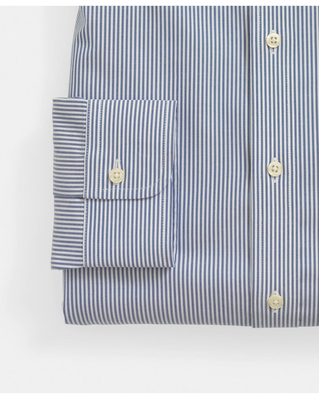 Brooks Brothers Blue Regular Fit Non-Iron Oxford Pinpoint Stretch Supima Shirt With Button Down Collar for men