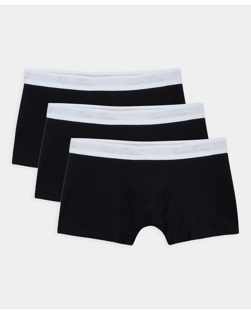 Brooks Brothers Black Plain Cotton Boxer Briefs for men