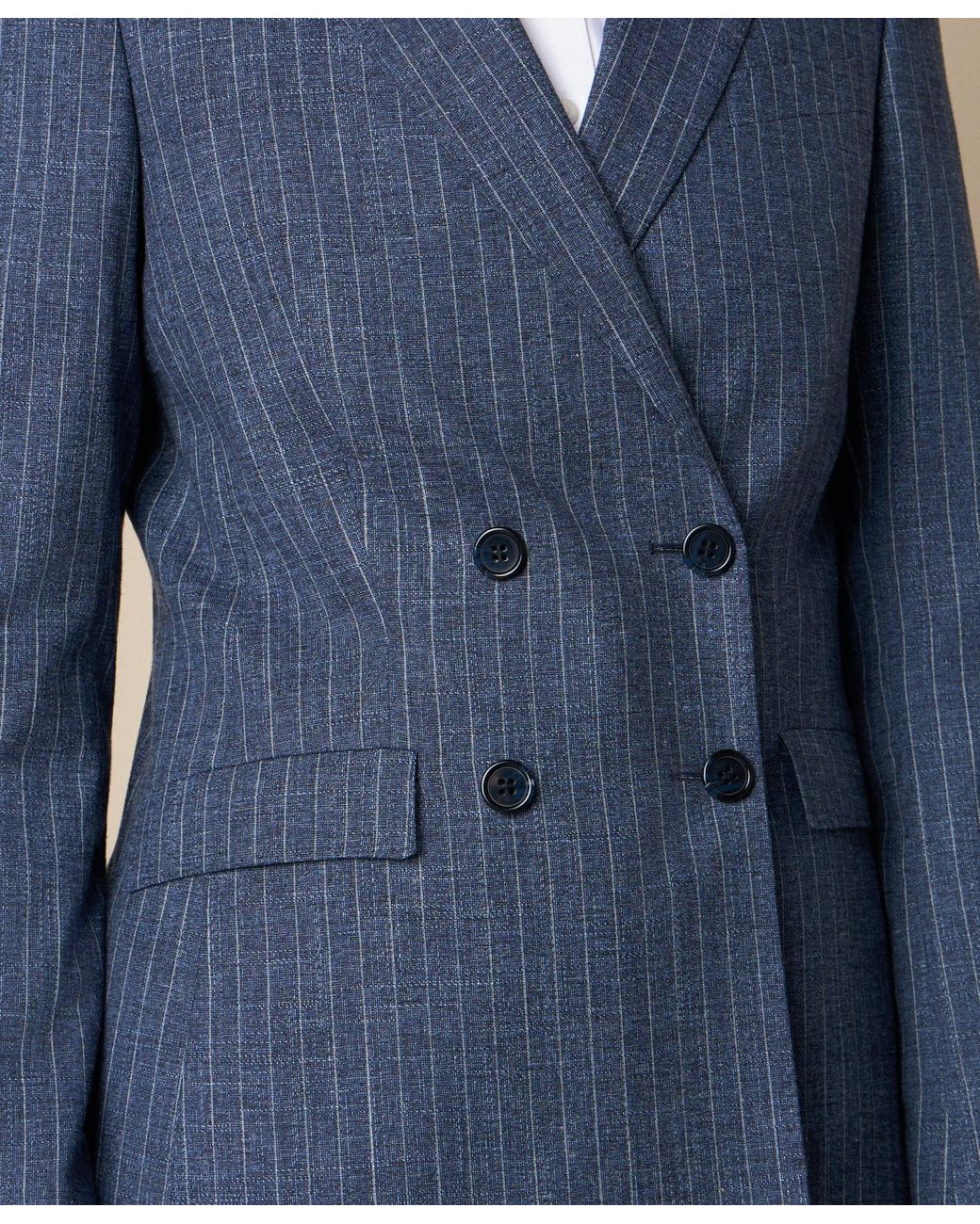 Brooks Brothers Blue Pinstripe Cotton Blend Blazer