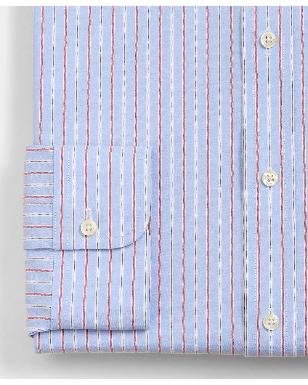 Brooks Brothers Blue Regular Fit Non-Iron Shirt With Button Down Collar for men