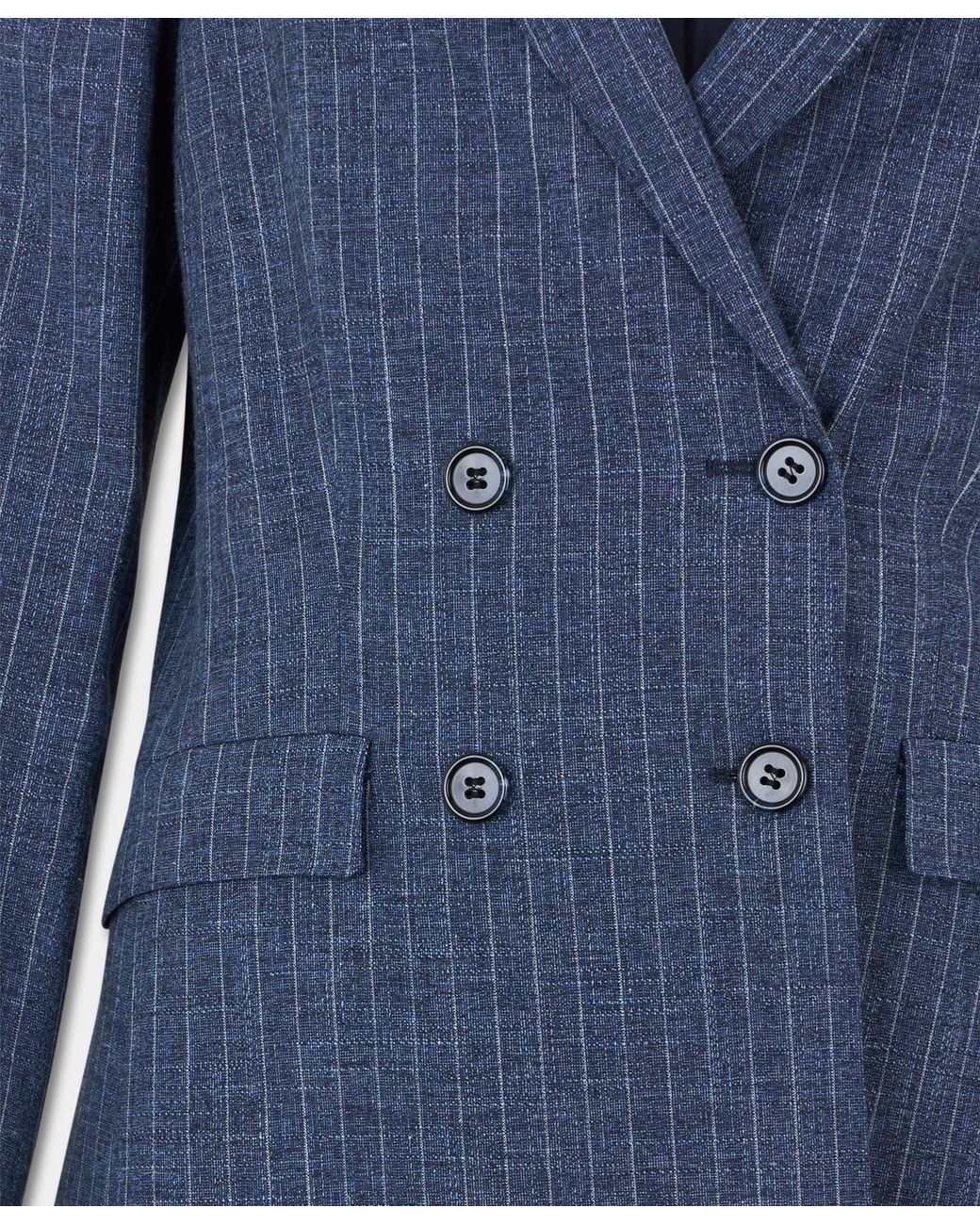 Brooks Brothers Blue Pinstripe Cotton Blend Blazer