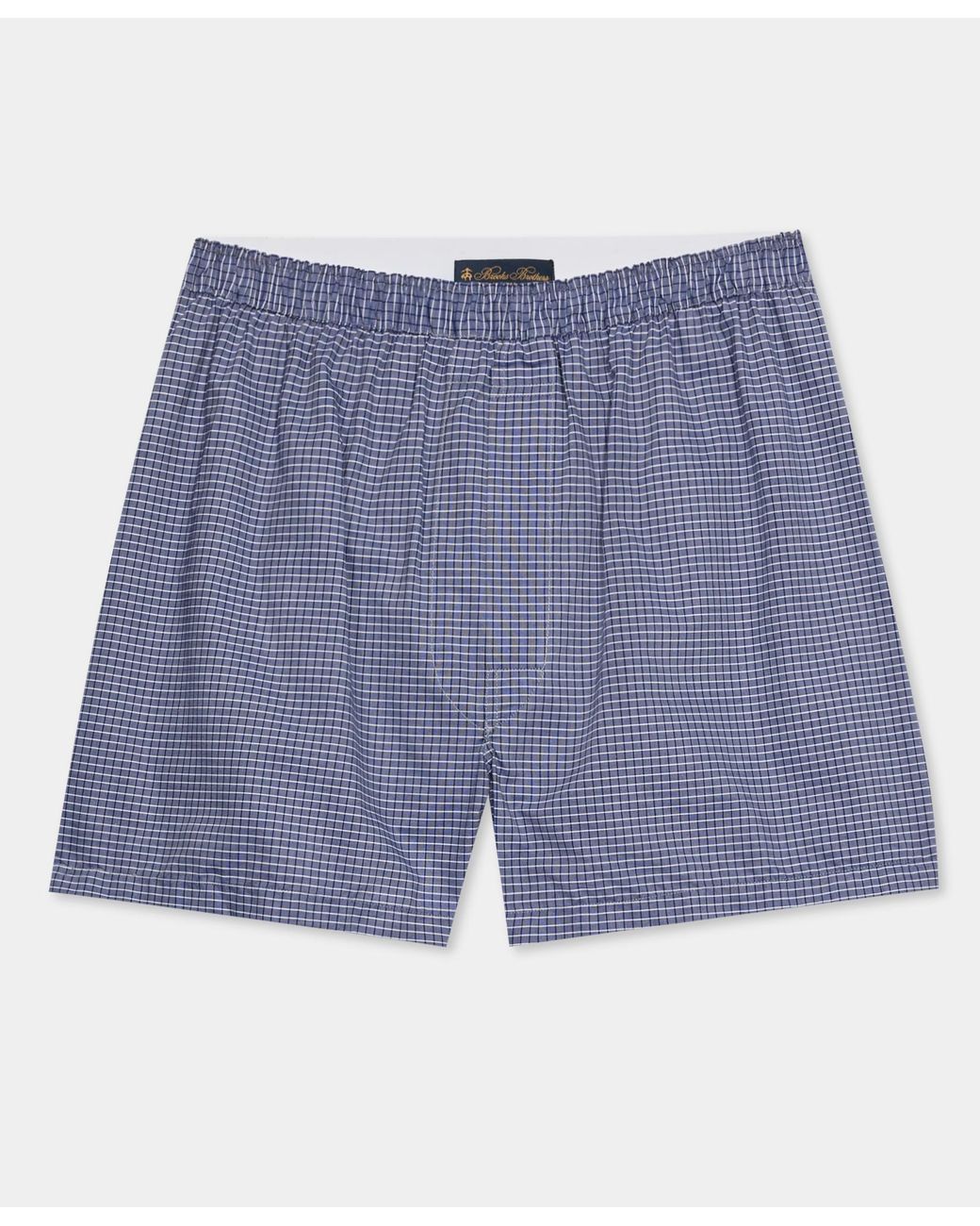 Brooks Brothers Blue Tattersall Cotton Boxer for men