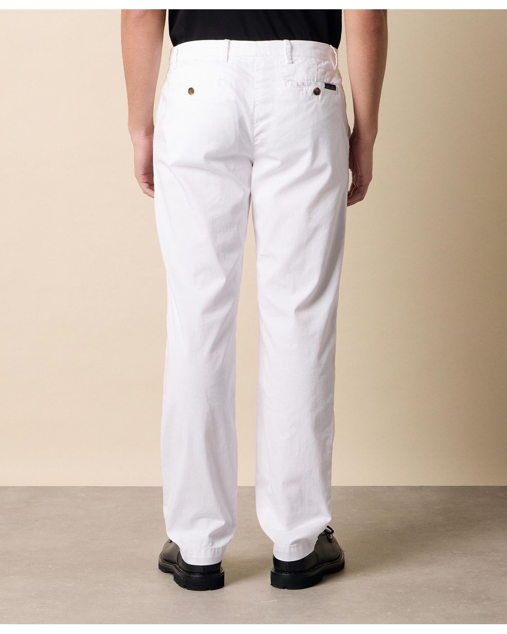 Brooks Brothers White Stretch Cotton Twill Chino for men