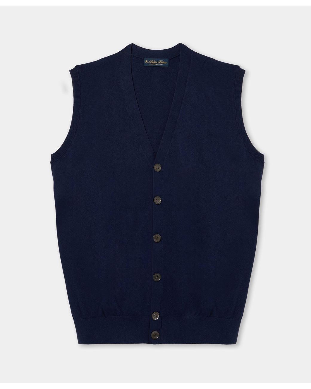 Brooks Brothers Blue Buttoned Sweater Vest for men