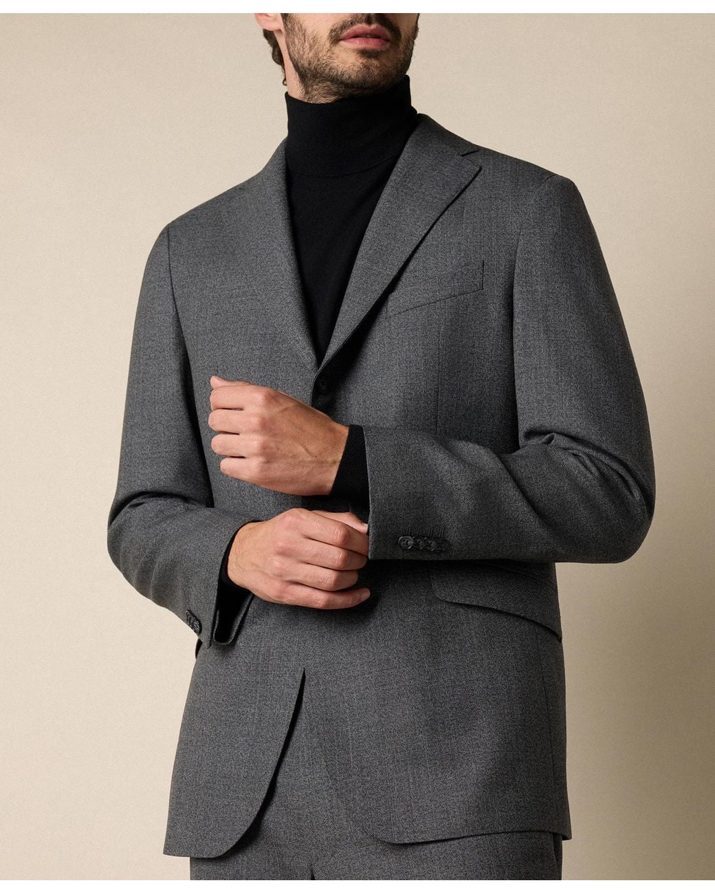 Brooks Brothers Gray Sharkskin Wool Suit for men
