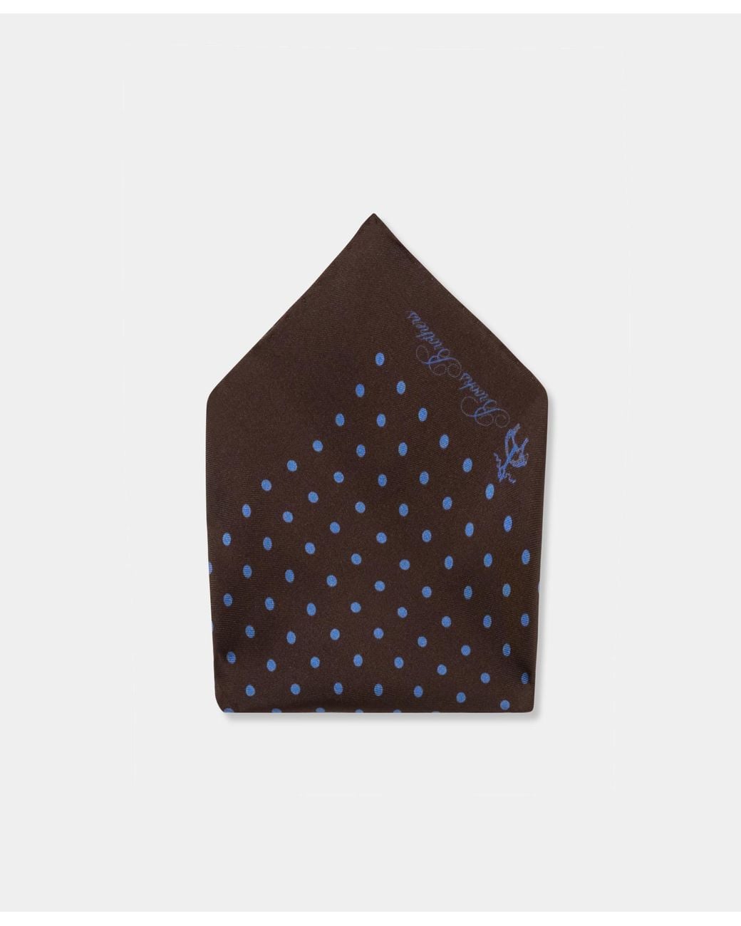 Brooks Brothers Brown Polka Dot Silk Pochette for men