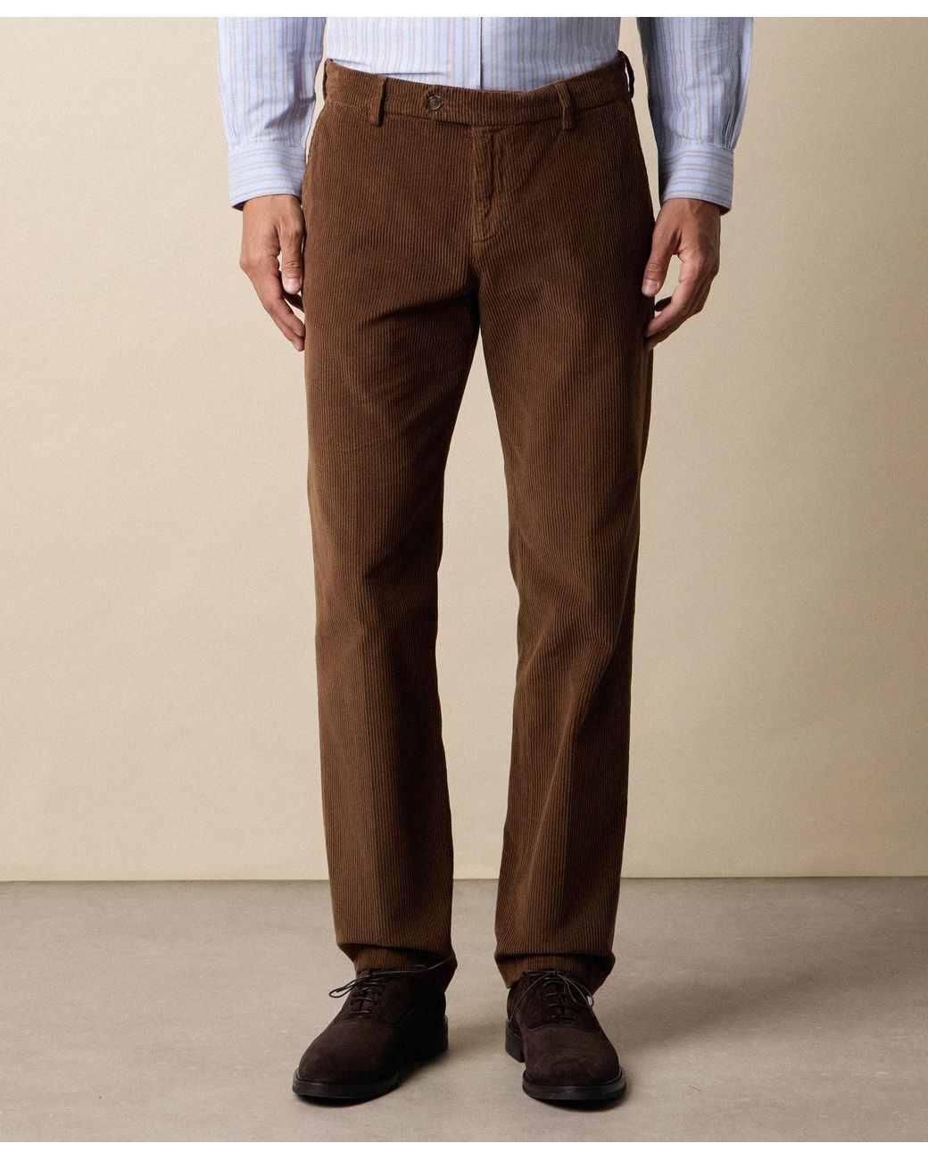 Brooks Brothers Brown Regular Fit Cotton Corduroy Chino for men