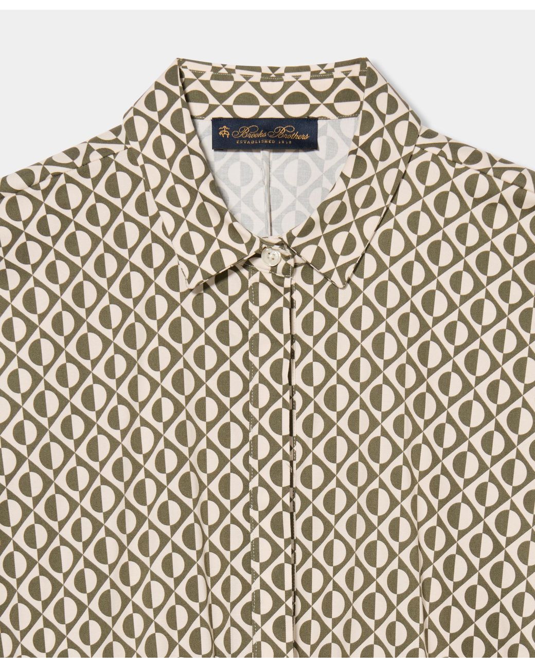 Brooks Brothers Natural Printed Drawstring Midi Dress