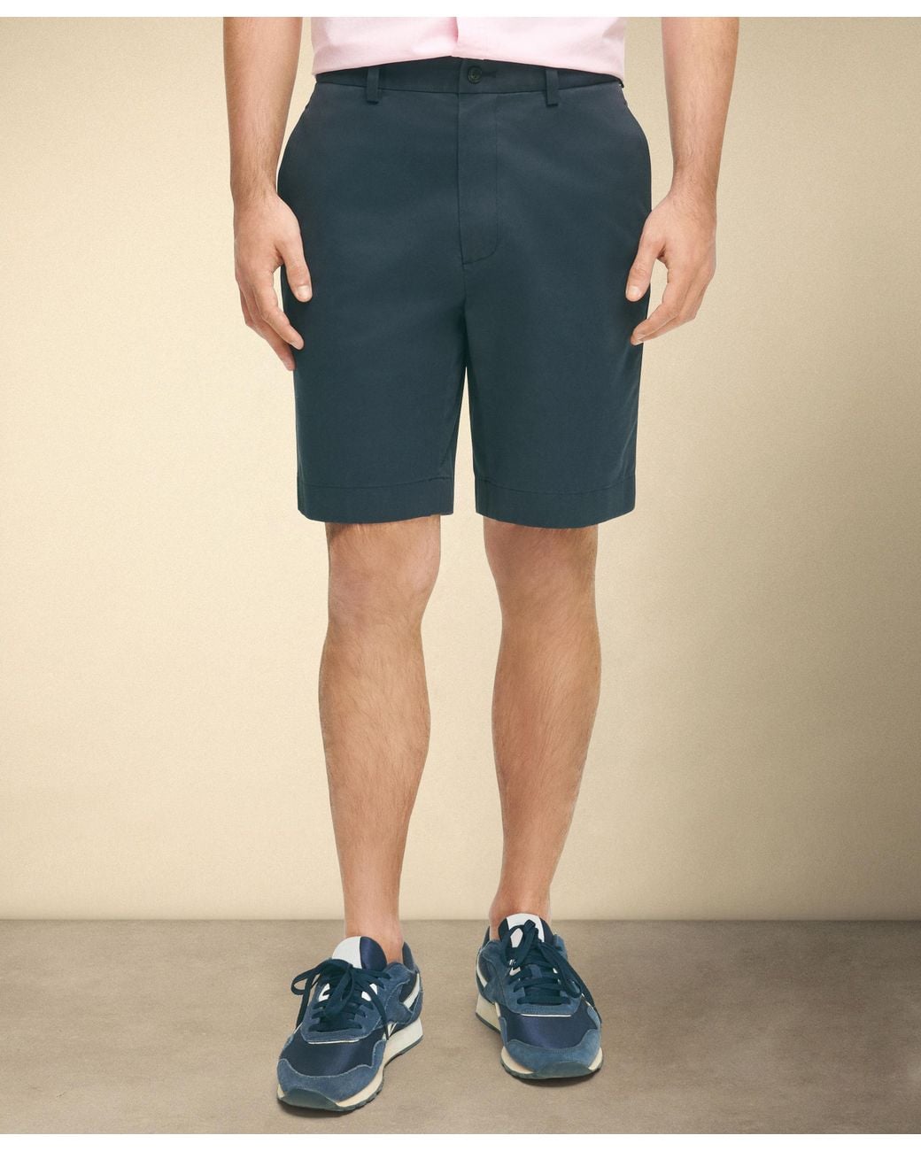 Brooks Brothers Blue Cbt Lw Adv Stretch Short Plain Front Nav for men