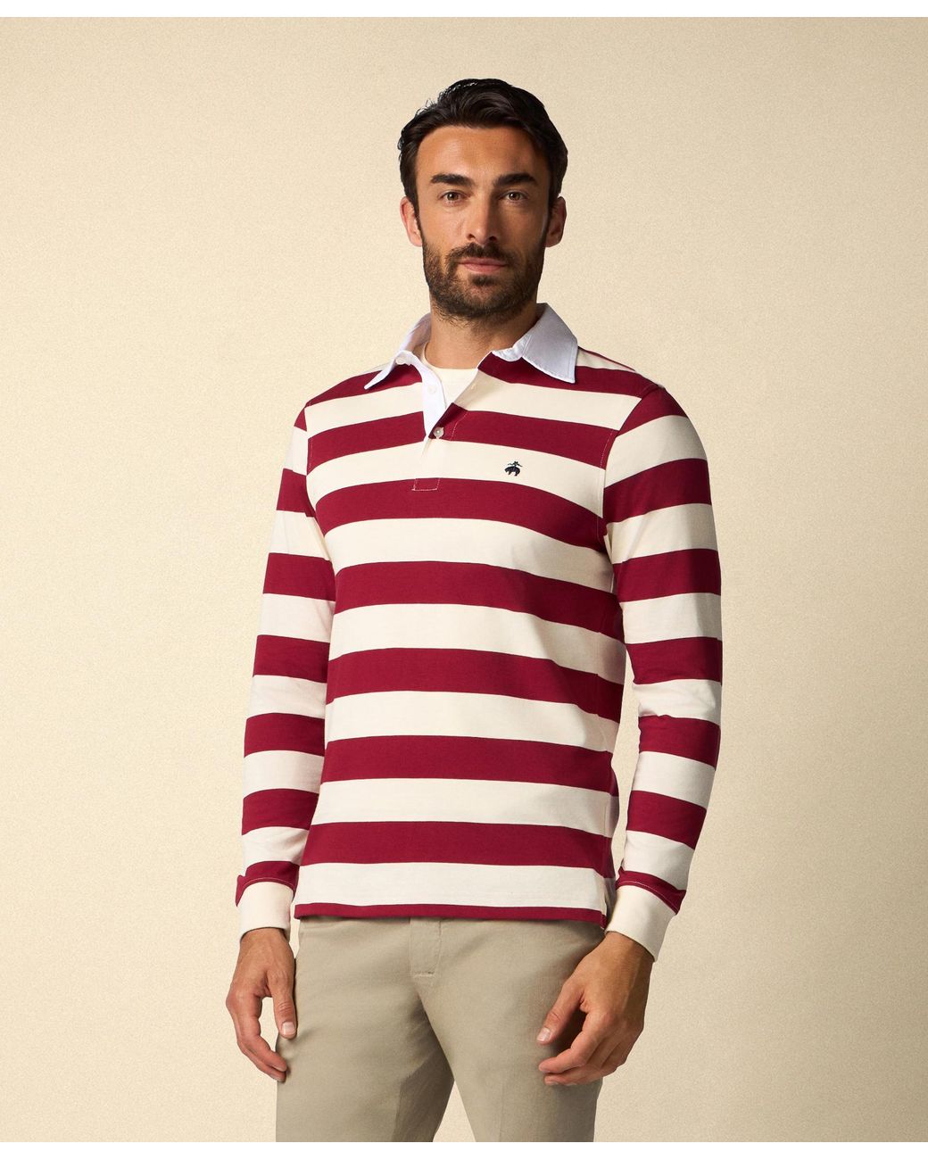 Brooks Brothers Red Striped Jersey Rugby Polo for men