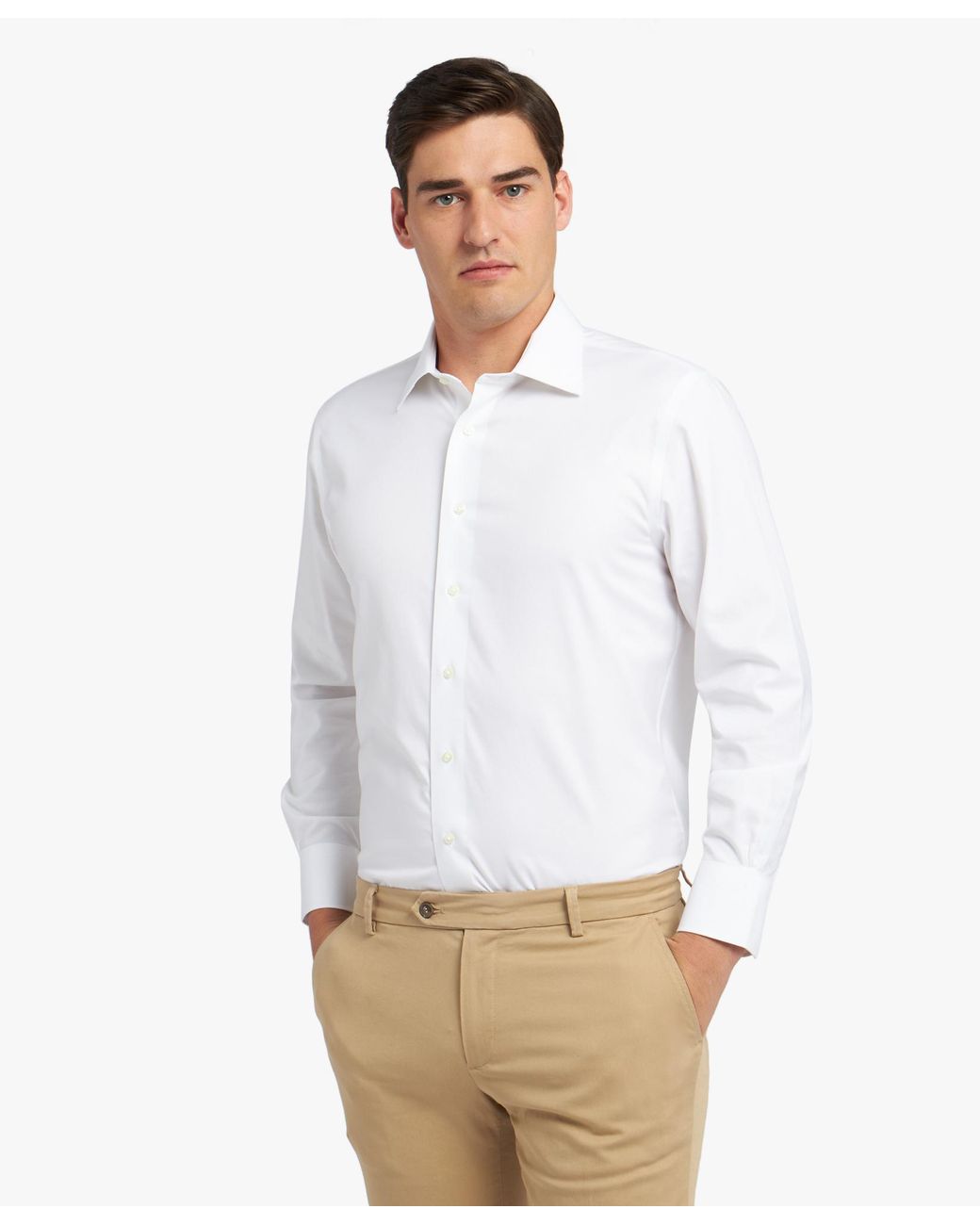 slim fit dress slacks Brooks Brothers Milano Slim-Fit Dress Shirt, Button-Down Collar, Blue –  Oxford & Evergreen